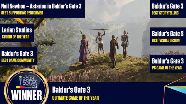 Baldur's Gate 3 barre en los Golden Joystick Awards al conseguir 7 premios