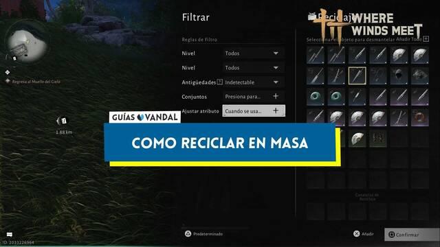 C�mo reciclar objetos en masa en Where Winds Meet - Where Winds Meet