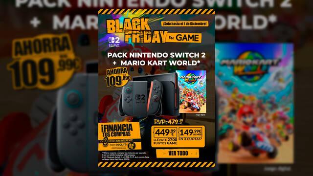 Nintendo Switch 2 + Mario Kart World por 449,99 euros de oferta Black Friday en GAME