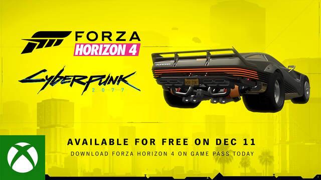 Forza Horizon 4 recibe el coche de Cyberpunk 2077 como contenido gratuito