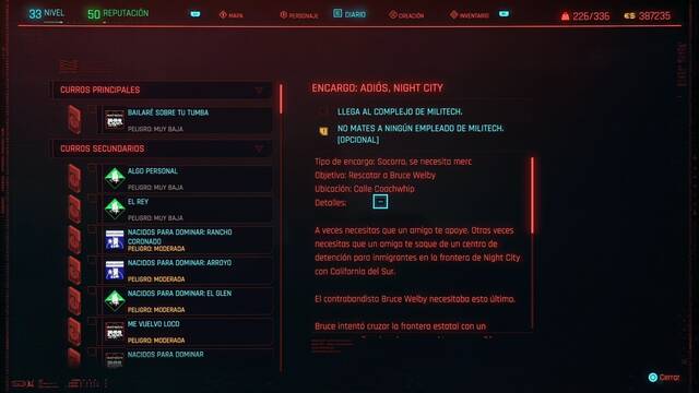 Adi�s, Night City en Cyberpunk 2077 al 100% - Cyberpunk 2077