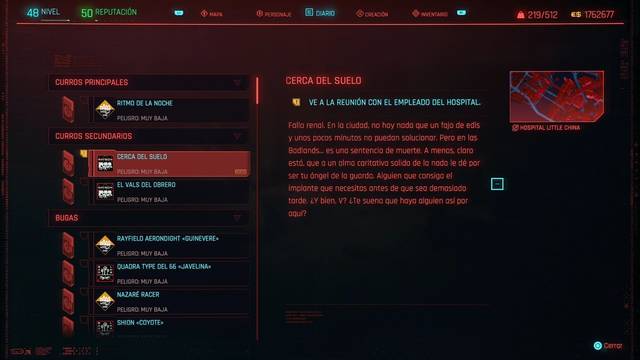 Cerca del suelo en Cyberpunk 2077 al 100% - Cyberpunk 2077