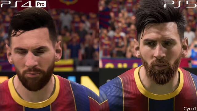 FIFA 21 comparado en PS5 y PS4 Pro.