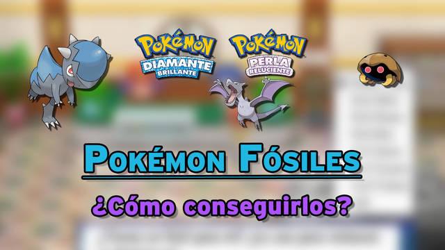 Cómo conseguir a los Pokémon Fósiles en Diamante Brillante y Perla Reluciente