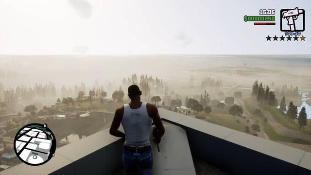 GTA San Andreas Definitive Edition niebla