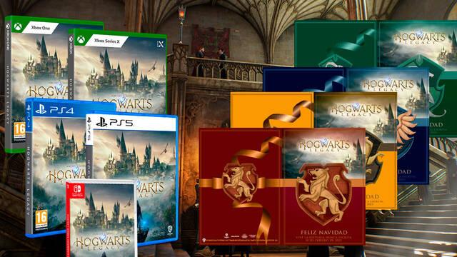GAME regala postales navide�as de Hogwarts Legacy por reservar el juego.