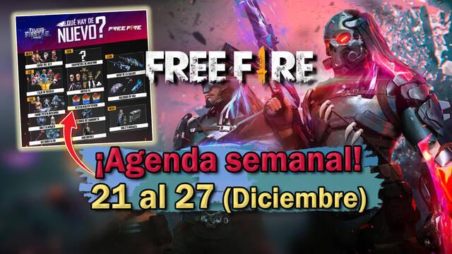 FREE FIRE | Agenda semanal del 21 al 27 de diciembre: Todas las novedades de la tienda