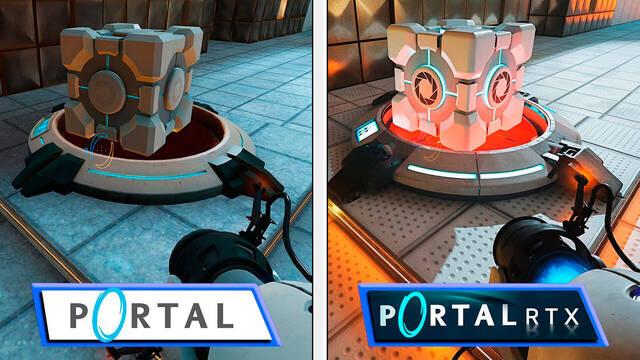 Comparativa de Portal con Portal con RTX