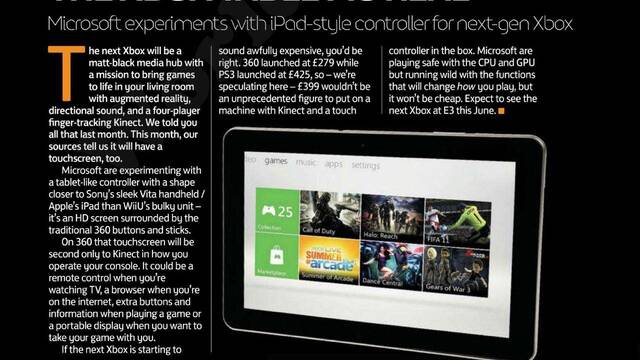 La revista Xbox World ofrece m�s rumores sobre la tableta que acompa�ar�a a la nueva Xbox