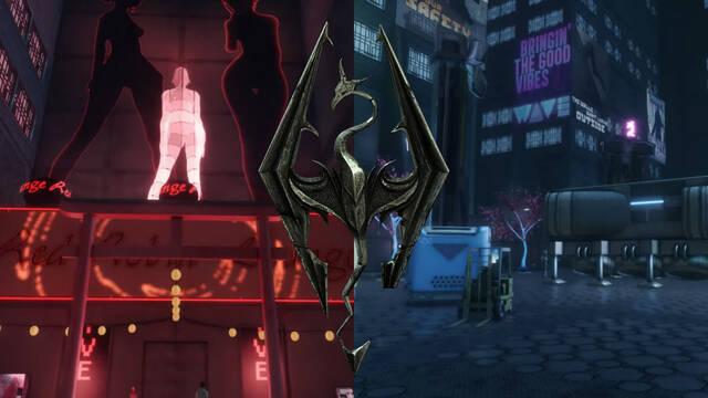 Skyrim Special Edition recibe un llamativo mod ambientado en una ciudad futurista