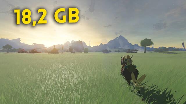 The Legend of Zelda: Tears of the Kingdom revela su tamaño en Nintendo Switch