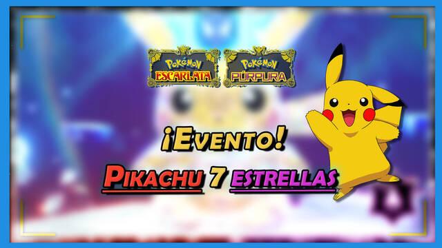 Pokémon Escarlata y Púrpura: Evento de Teraincursiones de Pikachu 7 estrellas
