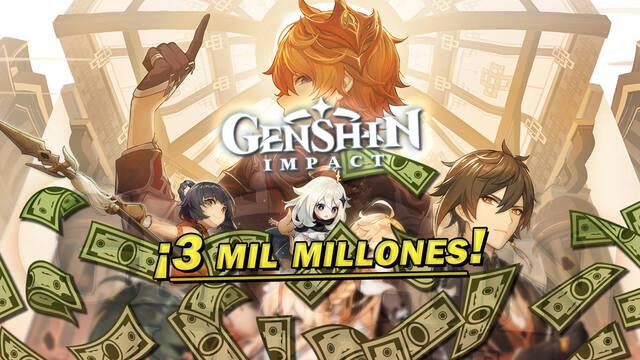 Genshin Impact obtuvo 2,8 millones de dólares en 2022 solo en móviles