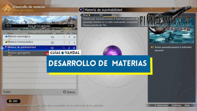 Desarrollo de materias de Chadley en Final Fantasy VII Rebirth - Final Fantasy VII Rebirth