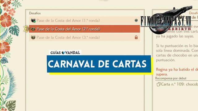 Carnaval de cartas en Final Fantasy VII Rebirth c�mo ganar y recompensas - Final Fantasy VII Rebirth