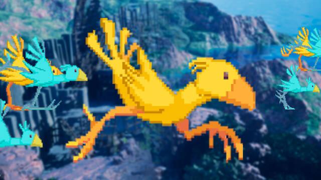 Final Fantasy VII Rebirth homenaje en Google chocobos carrera por la pantalla