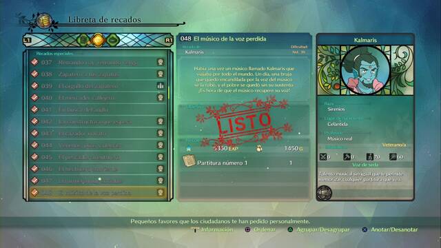 Recado Especial 048 - El m�sico de la voz perdida en Ni No Kuni 2: El renacer de un reino - Ni No Kuni II: El Renacer de un Reino