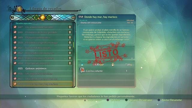 Recado Especial 058 - Donde hay mar, hay marisco en Ni No Kuni 2: El renacer de un reino - Ni No Kuni II: El Renacer de un Reino