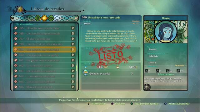 Recado Especial 099 - Una pintora muy reservada en Ni No Kuni 2: El renacer de un reino - Ni No Kuni II: El Renacer de un Reino