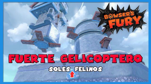 TODOS los Soles felinos de Fuerte Gelicóptero en Bowser's Fury - Super Mario 3D World + Bowser's Fury