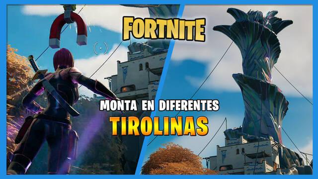 Fortnite: monta en diferentes tirolinas - Fortnite Battle Royale