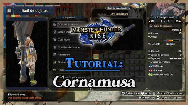 Cornamusa en Monster Hunter Rise: Tutorial, combos y efectos de melod�a - Monster Hunter Rise