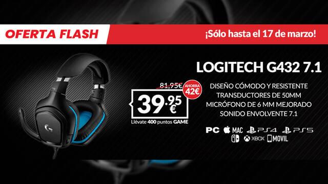 Auriculares gaming Logitech G432 7.1 de oferta en GAME