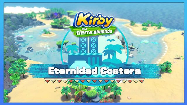 Eternidad Costera en Kirby y la tierra olvidada: Waddle Dees y fases - Kirby y la tierra olvidada