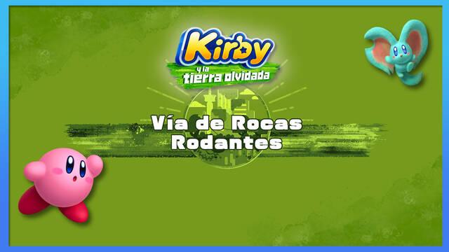 Vía de Rocas Rodantes en Kirby y la tierra olvidada: Waddle Dees y misiones - Kirby y la tierra olvidada