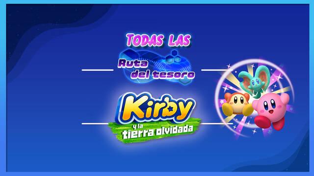 TODAS las rutas del tesoro en Kirby y la tierra olvidada - Kirby y la tierra olvidada