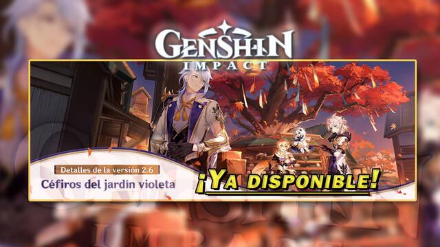 Genshin Impact v2.6 ya disponible: Todas las novedades