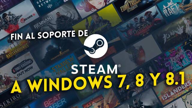 Steam dejará de lado a Windows 7, 8 y 8.1