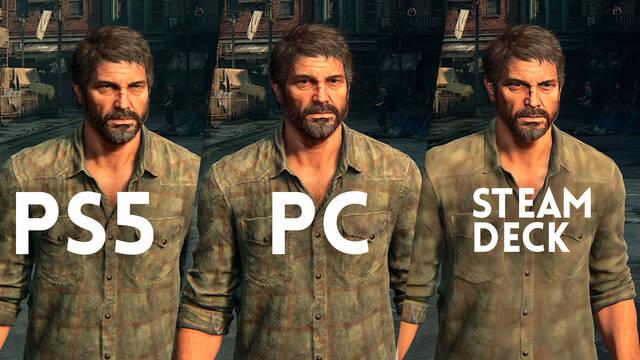 Comparativa de The Last of Us Parte I entre PS5, PC y Steam Deck.
