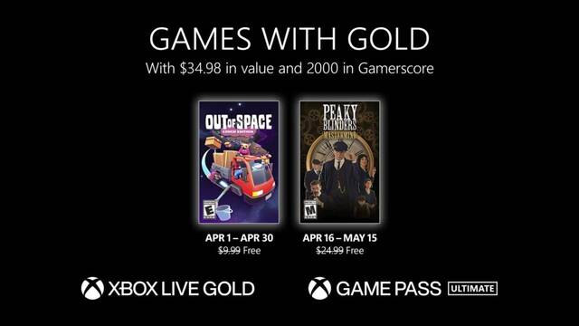 Juegos con Gold de abril de 2023 para Xbox Live Gold y Xbox Game Pass