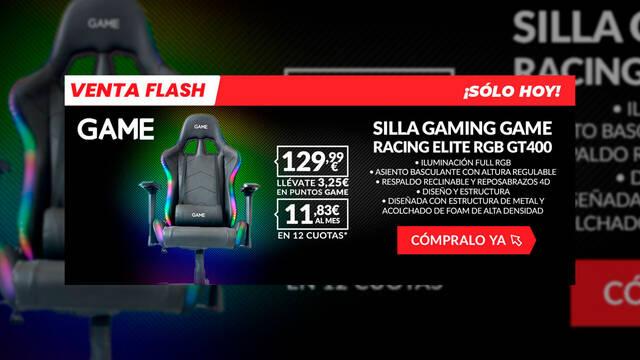 SILLA GAMING GAME GT400 RGB de oferta en GAME hasta agotar existencias