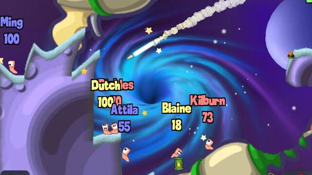 Worms HD se muestra en el iPad