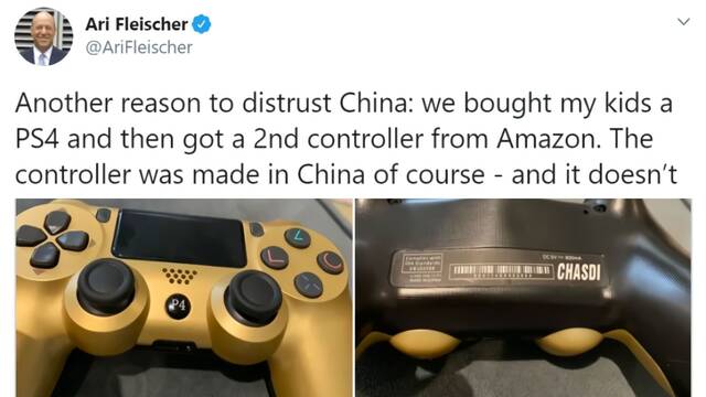 Otra raz�n para desconfiar de China, dice un pol�tico de EEUU sobre un mando falso de PS4