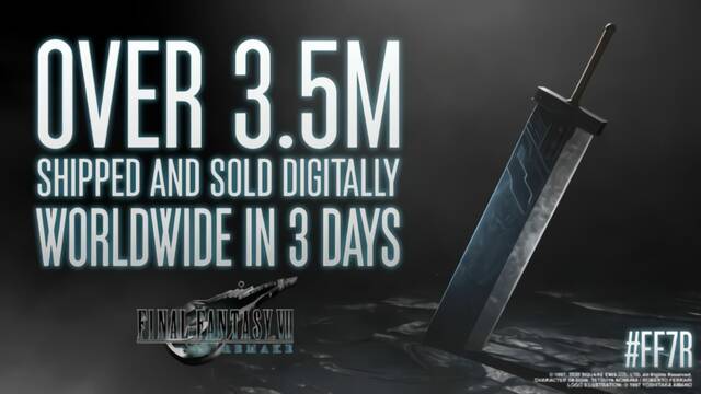 Square Enix anuncia que Final Fantasy 7 Remake ha superado los 3,5 millones de copias vendidas.