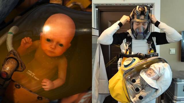 As� funciona la c�psula al estilo Death Stranding que un padre construy� para proteger a su hijo del coronavirus.