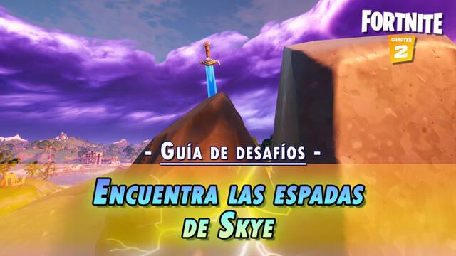 Desaf�o Fortnite: Encuentra la espada de Skye en una piedra en lugares elevados - SOLUCI�N - Fortnite Battle Royale