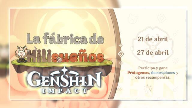 Genshin Impact: Gana Protogemas gratis con el evento web La f�brica de Hilisue�os