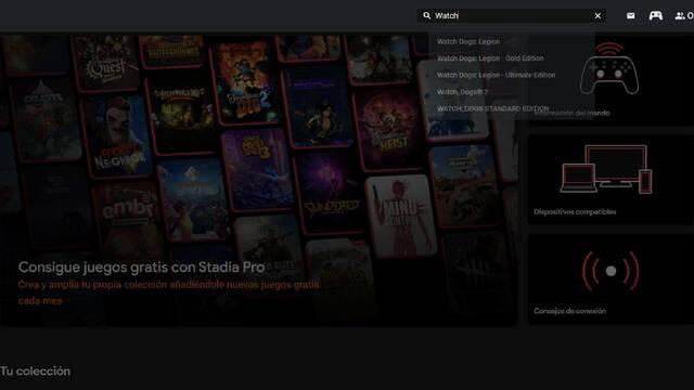 Google Stadia buscador