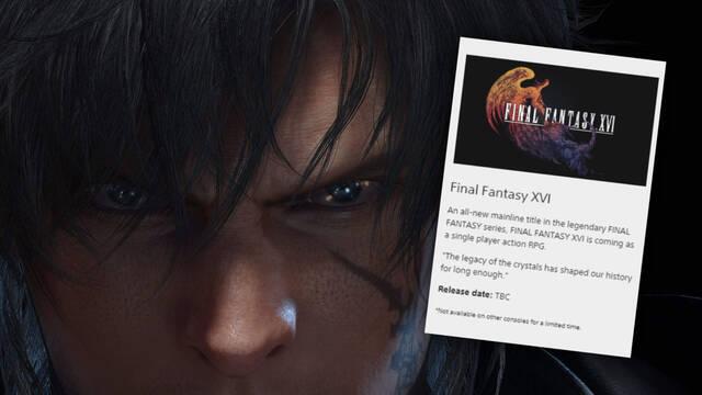 Final Fantasy 16 podría llegar a Xbox Series X/S y PC, además de a PS5.