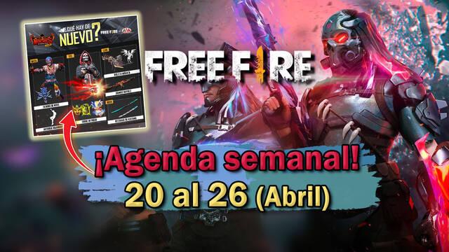 FREE FIRE | Agenda semanal del 20 al 26 de abril: Todas las novedades