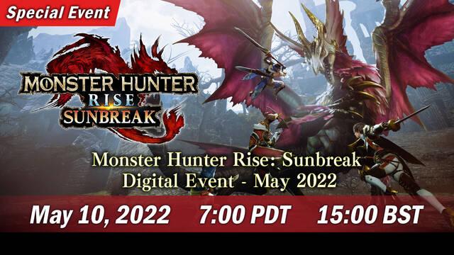 Sunbreak, la gran expansión de Monster Hunter Rise, se mostrará el 10 de mayo en un evento