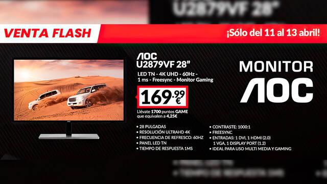 Monitor AOC U2879VF oferta flash GAME por tiempo limitado