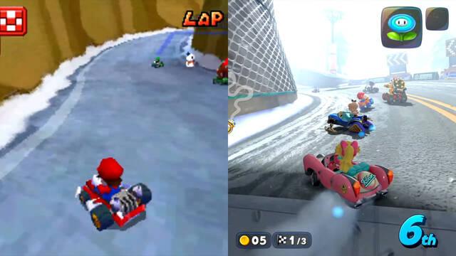 Comparan c�mo han cambiado los circuitos de Mario Kart originales en el nuevo Mario Kart World de Switch 2