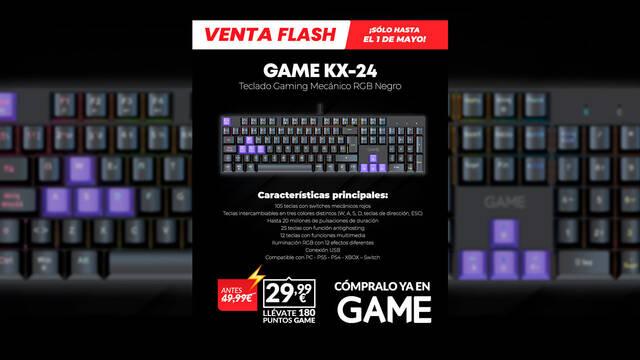 Oferta teclado GAME KX-24 mec�nico RGB en GAME por tiempo limitado