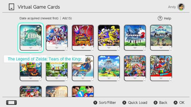 Nintendo Switch recibe una importante actualizaci�n con la tarjetas de juego virtuales y el GameShare