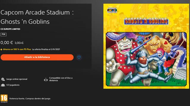 Capcom Arcade Stadium Ghosts 'n Goblins gratis PS4 PlayStation Plus